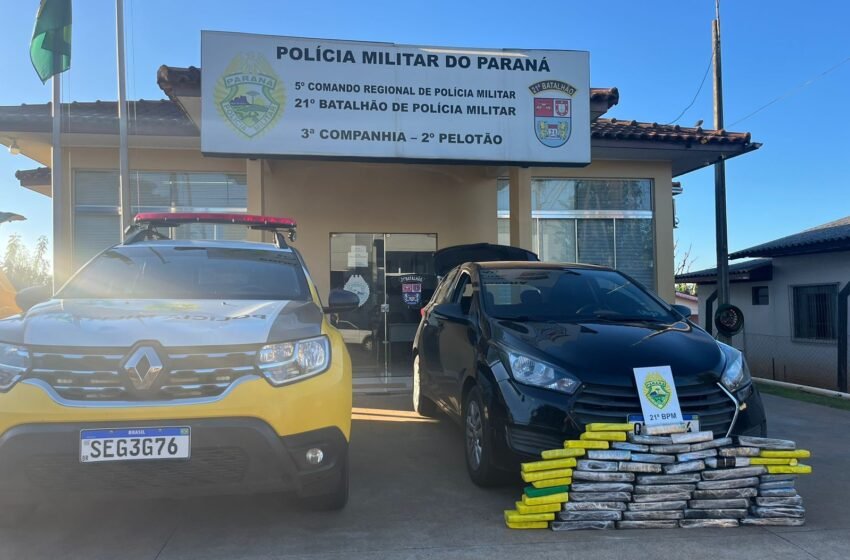  Dois homens são presos com cerca de 35,6kg de maconha no Paraná