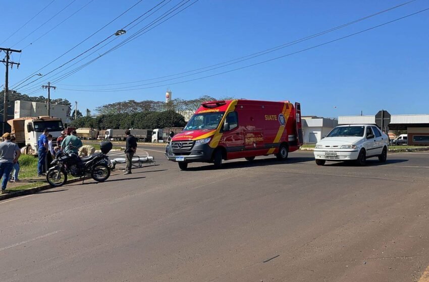  Motociclista fica ferido após acidente envolvendo motocicleta e carro em Dois Vizinhos