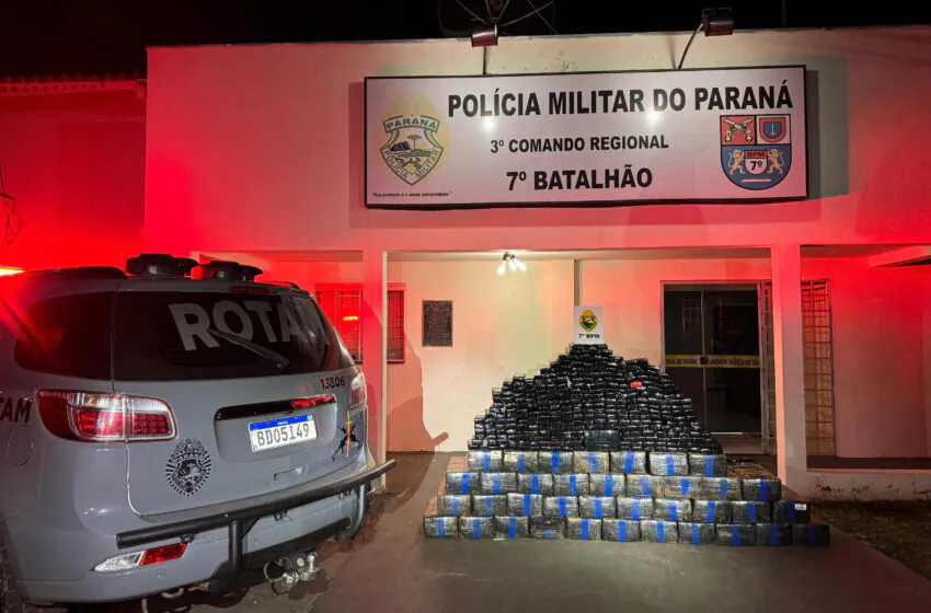  Polícia Militar do Paraná apreende carga de veículo com 910 quilos de maconha