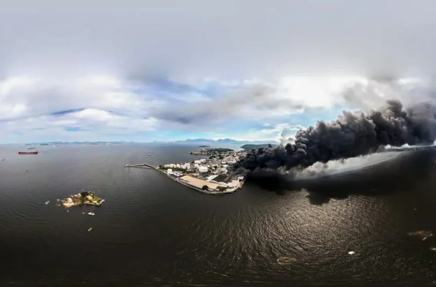  Bombeiros Apagam Incêndio em Fábrica de Lubrificante no Rio