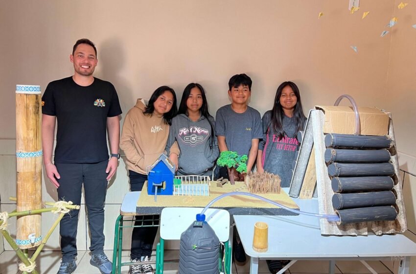  Alunos de escola indígena criam solução sustentável com bambu após aulas de robótica