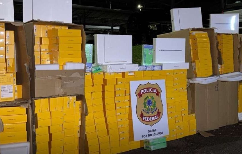  Fraude desmontada: Dupla detida com milhares de eletrônicos em operação de contrabando