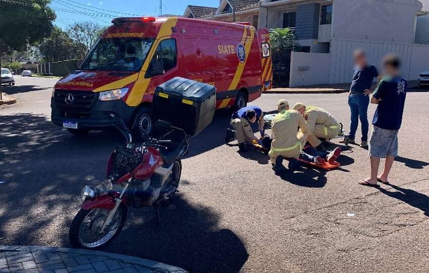  Acidente deixa motociclista com traumatismo craniano leve