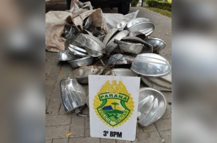  Policiais frustram furto de 154 luminárias de alumínio e cobre em barracão municipal