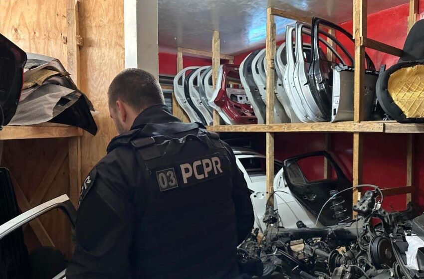  Polícia Civil apreende peças de dezenas de carros furtados em operação no Paraná