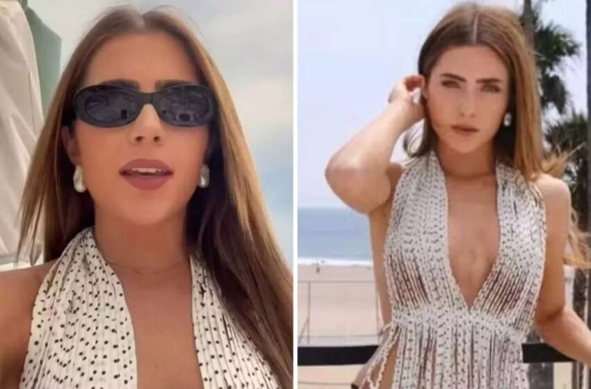  Influenciadora posa estilosa em praia dos EUA