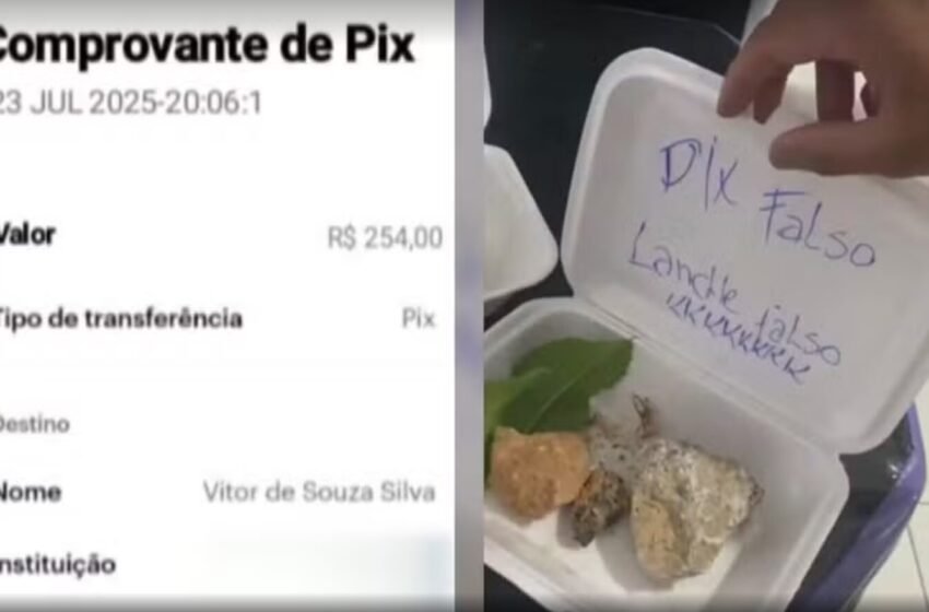  Após lanchonete desconfiar de golpe do PIX envia pedra no lugar de sanduíche