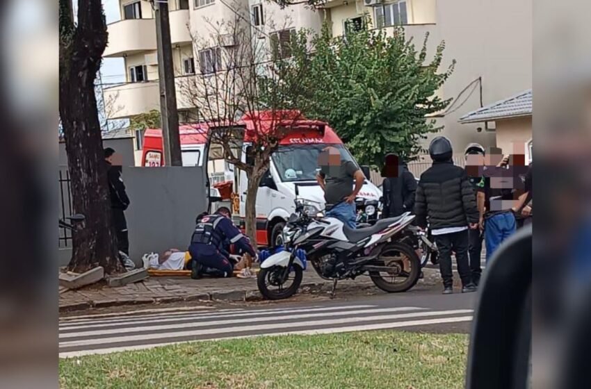  Motociclista fica ferido no bairro São Francisco de Assis, em Dois Vizinhos