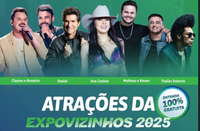  Expovizinhos 2025 apresenta grade de shows e terá entrada gratuita