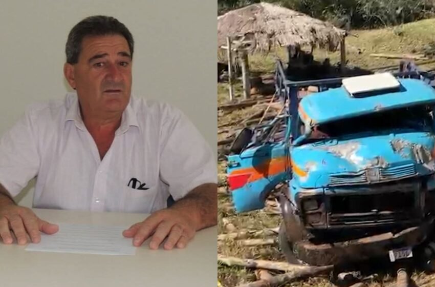 Caminhão tomba com carga de madeira e ex-vereador perde a vida