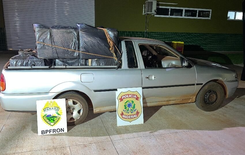  Força policial apreende picape carregada com 1.250 pacotes de cigarros em Guaíra