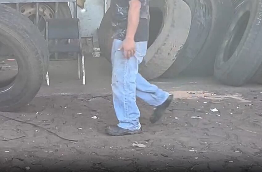  Trabalhador fica ferido após pneu explodir