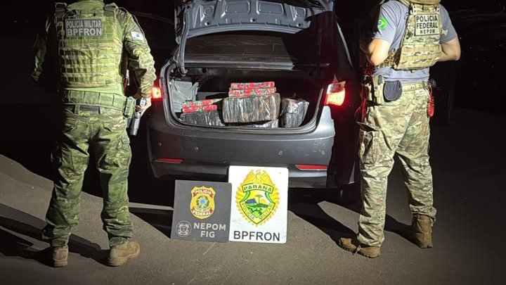 BPFRON e PF realizam apreensão de mais de 300 kg de maconha em Foz do Iguaçu
