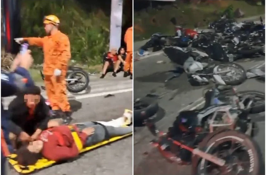  “Rolezinho” em estrada termina com oito feridos em colisão