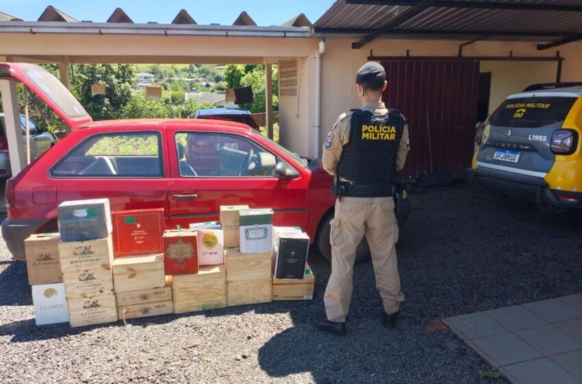  Polícia intercepta carga com 116 garrafas de vinho estrangeiro no Sudoeste do Paraná