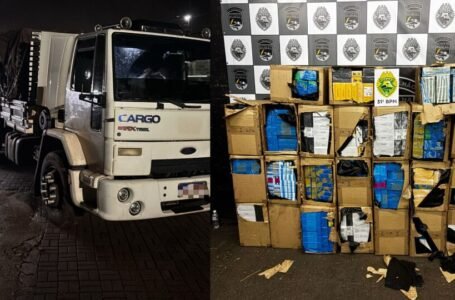 Celulares contrabandeados são encontrados escondidos em caminhão durante ação da PM em Corbélia
