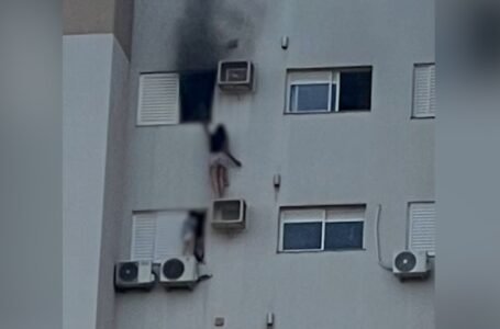 Durante incêndio, vítima se apoiou em caixa de ar-condicionado para tentar escapar