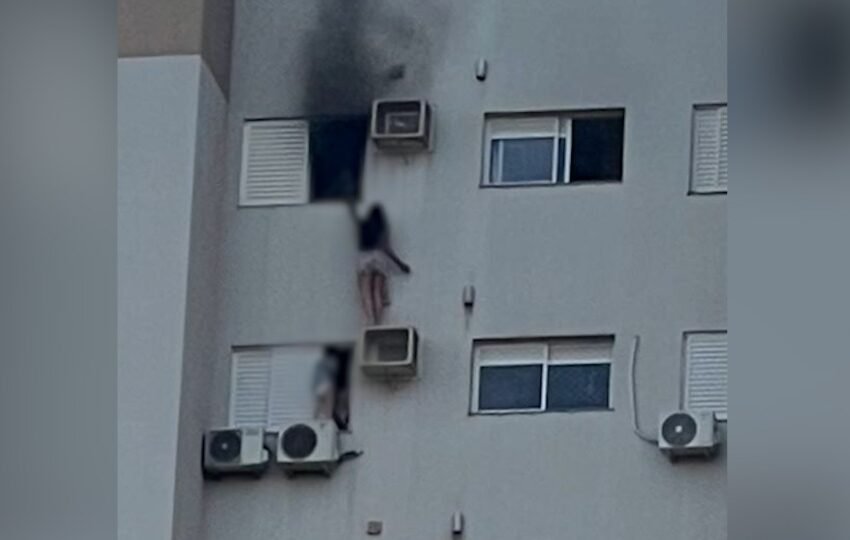 Durante incêndio, vítima se apoiou em caixa de ar-condicionado para tentar escapar