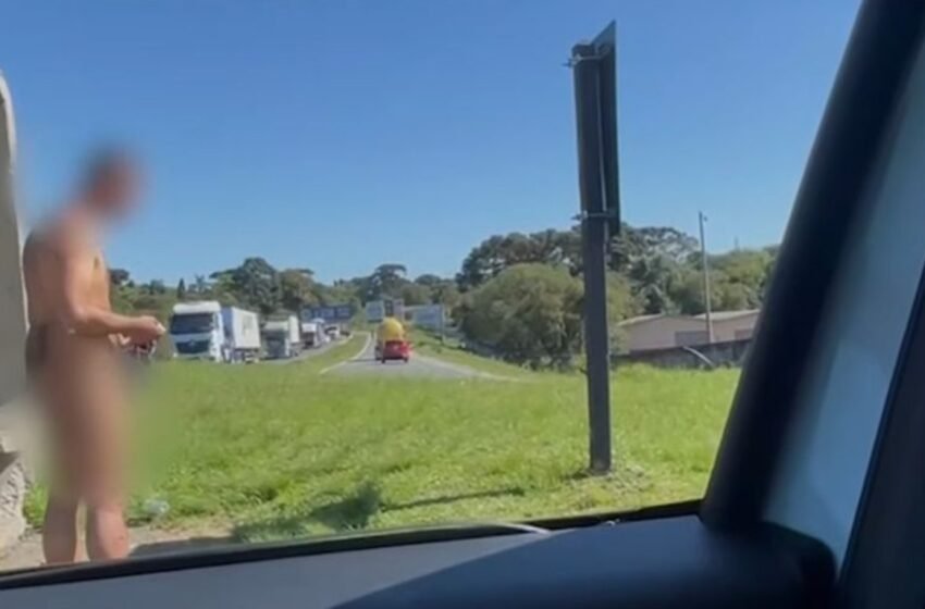  Homem é encontrado completamente nu em ponto de ônibus às margens da BR-277