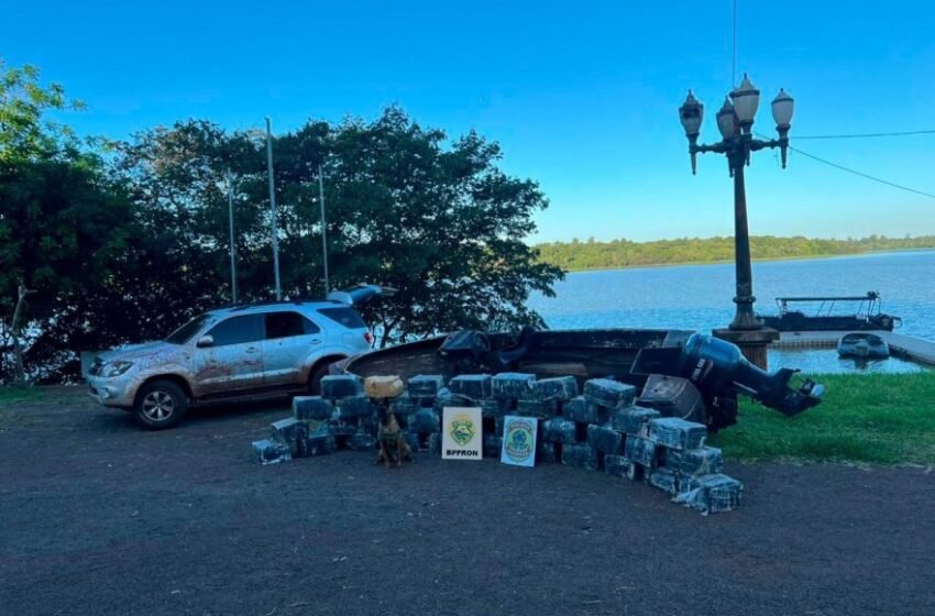  Ação conjunta da PM e PF apreende 869 kg de maconha na fronteira