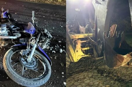 Colisão com retroescavadeira na PR-281 resulta na morte de motociclista