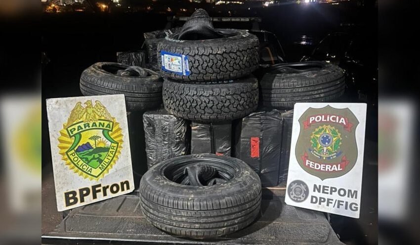  Cigarros e pneus contrabandeados são apreendidos em operação conjunta no PR