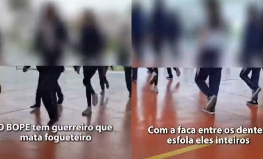  “Deixar corpo no chão”: alunos são flagrados cantando música violenta em escola cívico-militar no Paraná