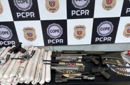 Esconderijo com armas e explosivos é descoberto pela Polícia Civil no Paraná